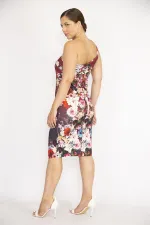 WOMEN'S COLORFUL ONE-SHOULDER STRAP FRONT SLITTLE DRESS