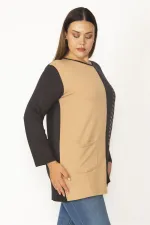 Kadın Camel Baskı Ve Cep Detaylı Renk Kombinli Sweatshirt 65N28013