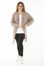 Kadın Büyük Beden Renkli Triko Kalın Hırka 65N37135