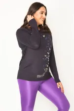 Kadın Lacivert Baskı Detaylı Viskon Bluz 65N30457