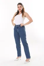 Kadın Büyük Beden Lacivert 5  Cepli Kot Pantolon 65N37731