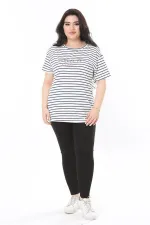 Kadın Büyük Beden Gül Kurusu Bisiklet Yakalı Kısa Kollu Bluz 65N38006