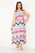 Kadın Fujya Dokuma Viskon Kumaş Göğüs Volanlı Elbise 65N33247