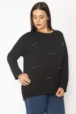 Kadın Kemik Taş Ve Baskı Detaylı Tunik 65N35384