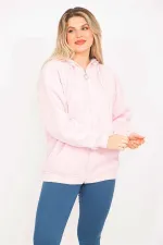 Women's Pink 3-Thread Ribbed Sweatshirt 65N35310