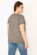 KADIN FÜME YIKAMALI KUMAŞ LAK BASKILI BLZ