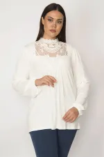 Chemisier femme en dentelle et tulle 26A29817