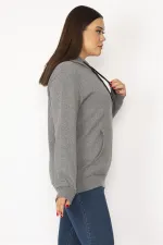 Women's Smoked Inside Raised 3 Thread Kangaroo Pocket Hooded Sweatshirt 65N29644
