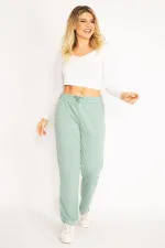 Kadın Yeşil Bel Lastikli Eşofman Alt 65N34883