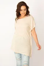 Kadın Vizon Yan Detaylı Bluz 65N33656