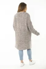 Kadın Büyük Beden Lila Kalın Triko Hırka 65N37170