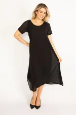 Kadın Siyah Astarlı Krep Elbise 65N34507