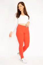 Kadın Antrasit Ön Süs Cep Ve Arka Cepli Tayt 65N34862