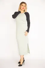 Kadın Yeşil Kol Detaylı Uzun Elbise 85N7277
