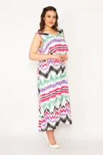 Kadın Fujya Dokuma Viskon Kumaş Göğüs Volanlı Elbise 65N33247