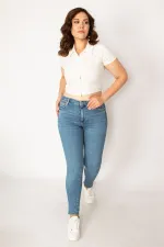 Kadın Mavi 5 Cep Skinny Jean Pantolon 65N33761