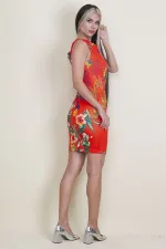 ROBE FLEURIE AVEC COL DÉTAILLÉ