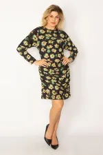 Kadın Siyah Yanları Lastik Büzgü Detaylı Astarlı Tül Elbise 65N34299