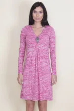 ROBE ROSE DOUBLÉE DE PERLES POUR FEMME
