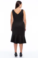 Kadın Siyah Yaka Detaylı Elbise 85N7193