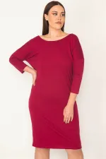 KADIN FUJYA SIRTI V KAPRİ KOLLU ELBİSE