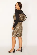 Kadın Leo Leopar Desenli Önü Yarım Fermuarlı Elbise 65N34156