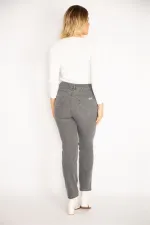 Kadın Gri 5 Cepli Kot Pantolon 65N35144