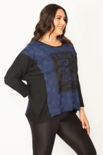 Kadın Siyah Yarasa Kol Ön Detaylı Tunik 65N31027