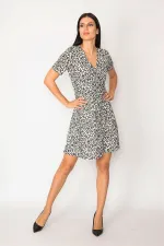 KADIN RENKLİ ANVELOP YAKALI ASTARLI ELBİSE