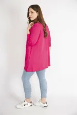 Kadın Fujya Büyük Beden V Yakalı Kapri Kol Tunik