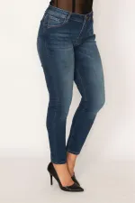 Kadın Lacivert Likralı 5 Cep Kot Pantolon 65N34247