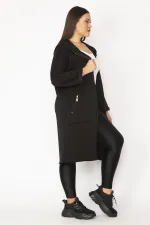 Kadın Füme Fermuar Ve Kapşon Detaylı Kaban 65N28345