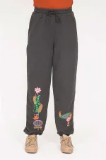 Kadın Füme Baskı Detaylı Eşofman Alt 65N35282