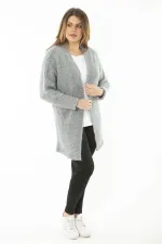 Kadın Büyük Beden Renkli Triko Kalın Hırka 65N37133