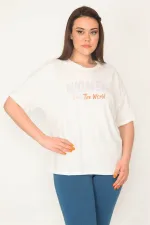 KADIN KEMİK BİSİKLET YAKA ÖN BASKILI BLUZ