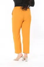 Kadın Büyük Beden Oranj Beli Lastikli Yan Cepli Pantolon 65N38929