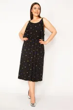 Kadın Kemik Göğüs Volanlı Askılı Elbise 65N33212