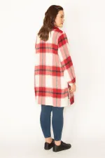 Kadın Bordo Önü Çıtçıt Düğmeli Oduncu Gömlek 65N32726