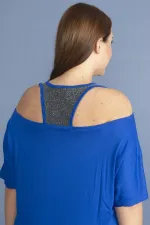 Kadın Haki Sim Detaylı Ön Baskılı Viskon Elbise 65N27473