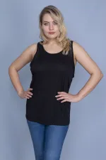 Kadın Siyah Kol Evi Tül Detaylı Spor Bluz 65N25824