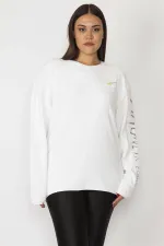 Kadın Kemik Kol Detaylı Havlu Sweatshirt 65N28517
