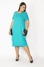 Kadın Bordo Cebi Payet Detaylı Viskon Elbise 65N28931