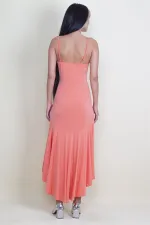 SIRT DEKOLTELİ VOLAN DETAYLI ANVELOP YAKA ELBİSE