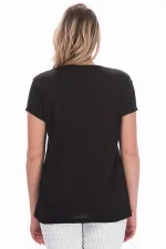 Women's White V-Neck Viscose Blouse 65N22538