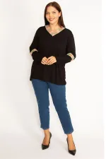 Kadın Haki Dantel Detaylı Bluz 65N34647