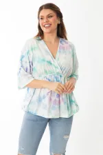 KADIN RENKLİ ANVELOP YAKALI BLUZ 26A37032