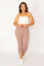 Kadın Bebe Mavisi Pamuklu Kumaş Tayt Kapri  65N34124