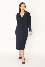 KADIN BORDO GÖĞÜS VE BEL DETAYLI ELBİSE