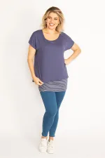 Kadın Indigo Iç Atletli Düşük Kollu Tunik 26N29660