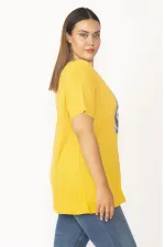 Kadın Sarı Dijital Baskılı Viskon Bluz 65N27410
